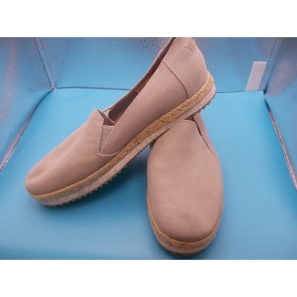 TOMS Womens Alpargata Platform Suede Espadrille Slip On Shoes Taupe Size 8